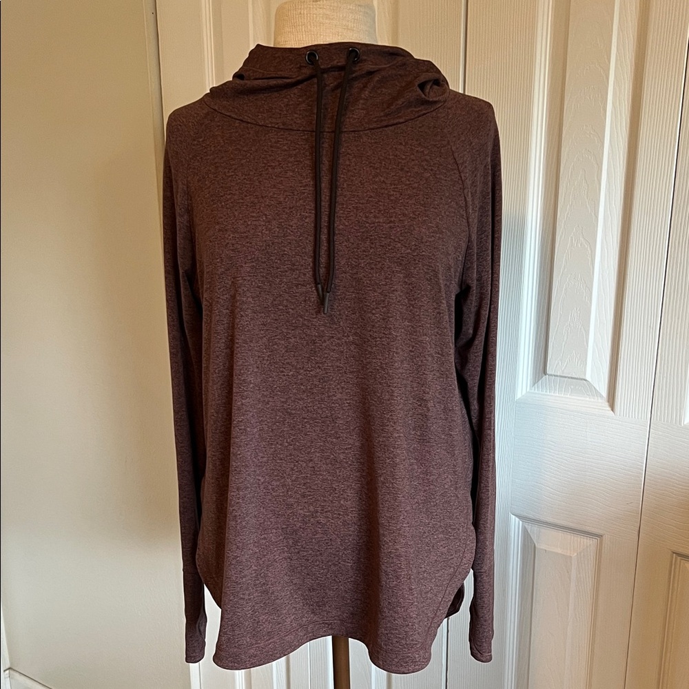 Brown Long Sleeve Athleta Uptempo Hoodie Size Large